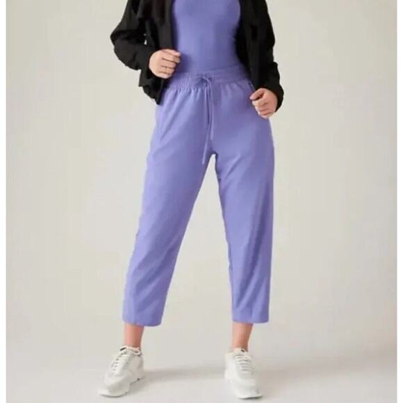 Athleta Pants - Athleta Arrival Straight Leg Ankle Pants Adonis Purple Blue #586940 10 Tall NWOT